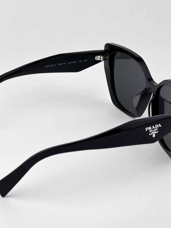 Prada PR19ZSF 1AB5S0 Women’s Cat Eye Sunglasses – Black / Dark Grey main image 6